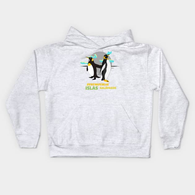 ISLAS GALAPAGOS PENQUINS Kids Hoodie by DAZu